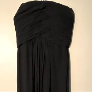 Monique Lhuillier Black Strapless Bridemaid Dress